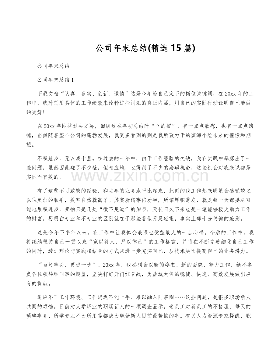 公司年终总结(15篇).pdf_第1页