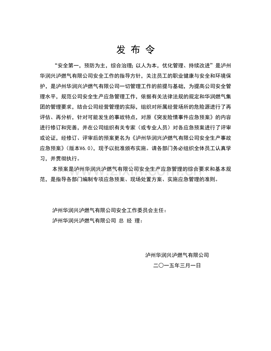 燃气公司安全生产事故综合应急预案(48页).doc_第2页