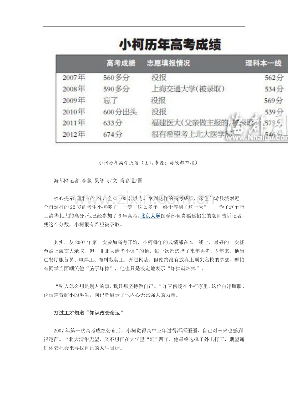 福建一考生连续高考6次非北大清华不上.doc_第3页