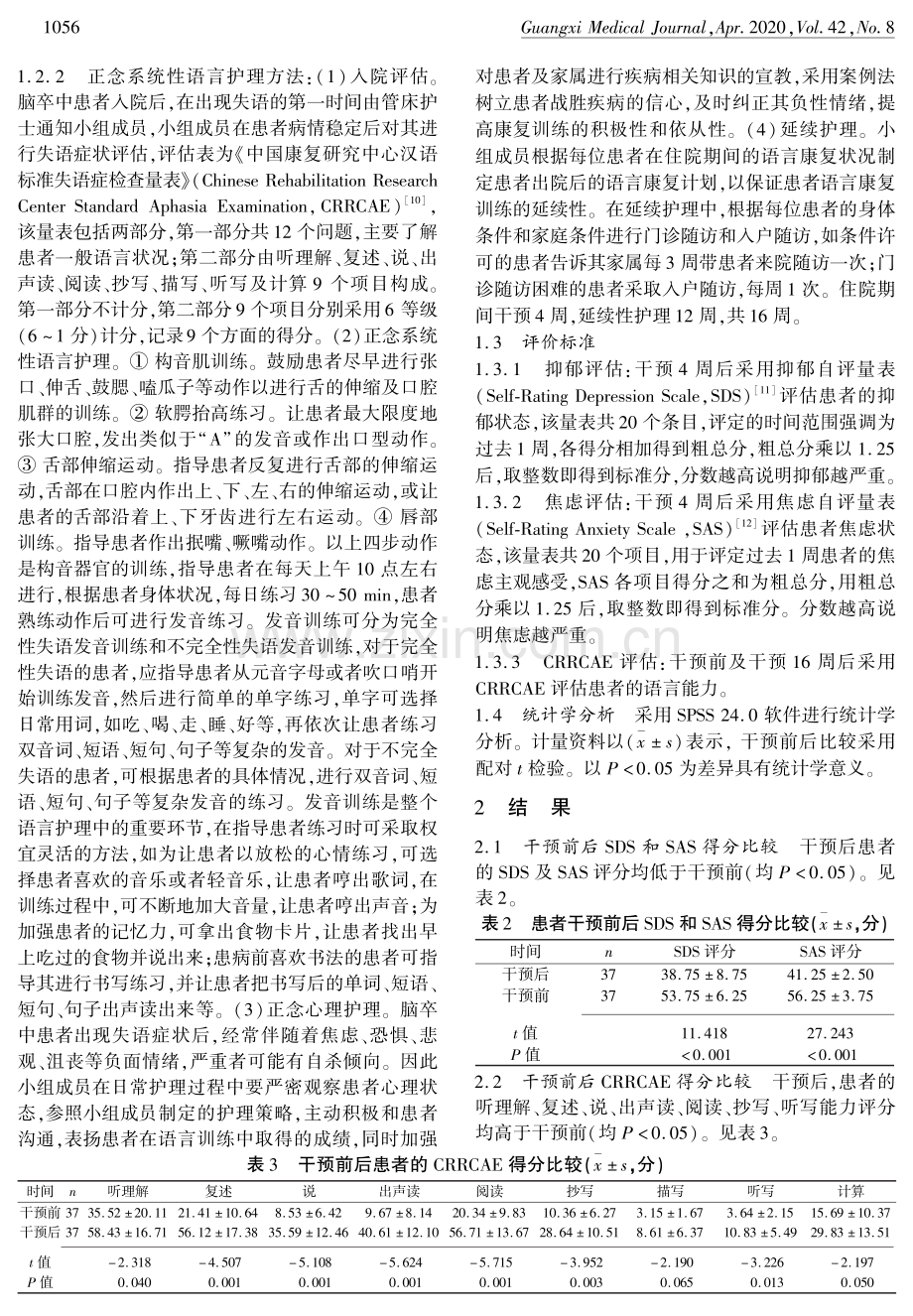 正念系统性语言护理在脑卒中运动性失语患者中的应用.pdf_第2页