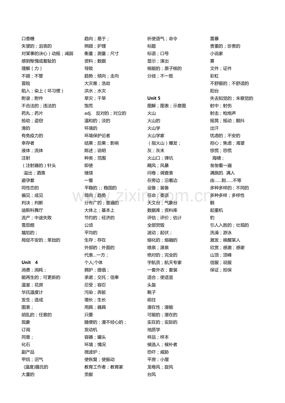 人教版新课标高中英语选修6单词默写表-英汉分开.doc_第2页