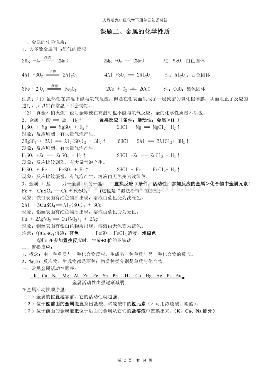 人教版九年级化学下册单元知识总结.doc_第2页