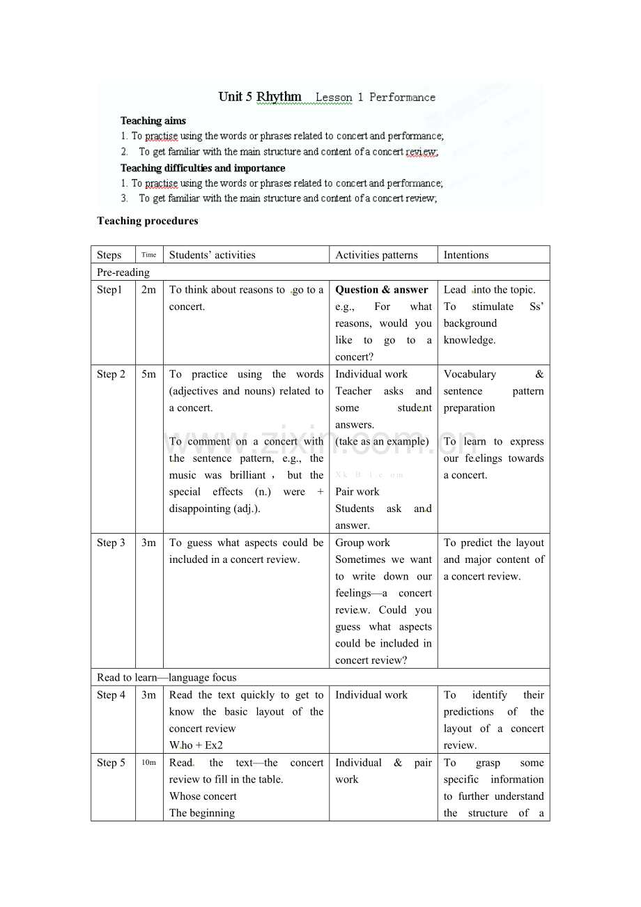 北师大版高中英语必修1-Unit5教案高一英语《unit5L1》教案.doc_第1页