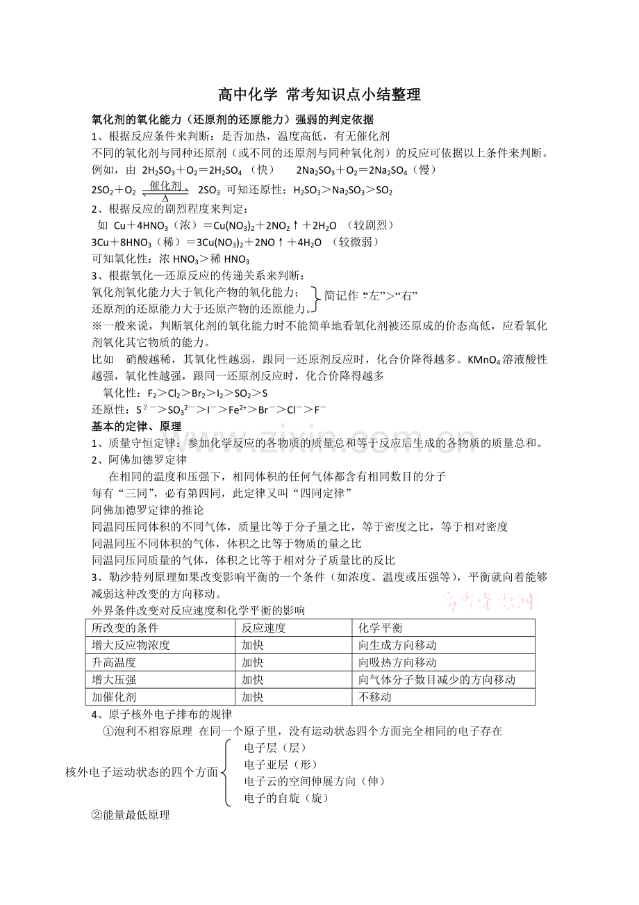 高中化学常考知识重点.doc_第1页