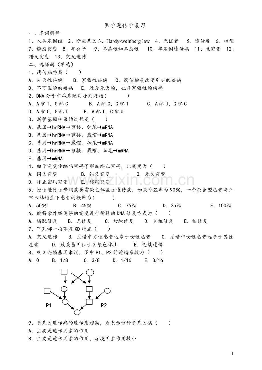 遗传学复习.doc_第1页