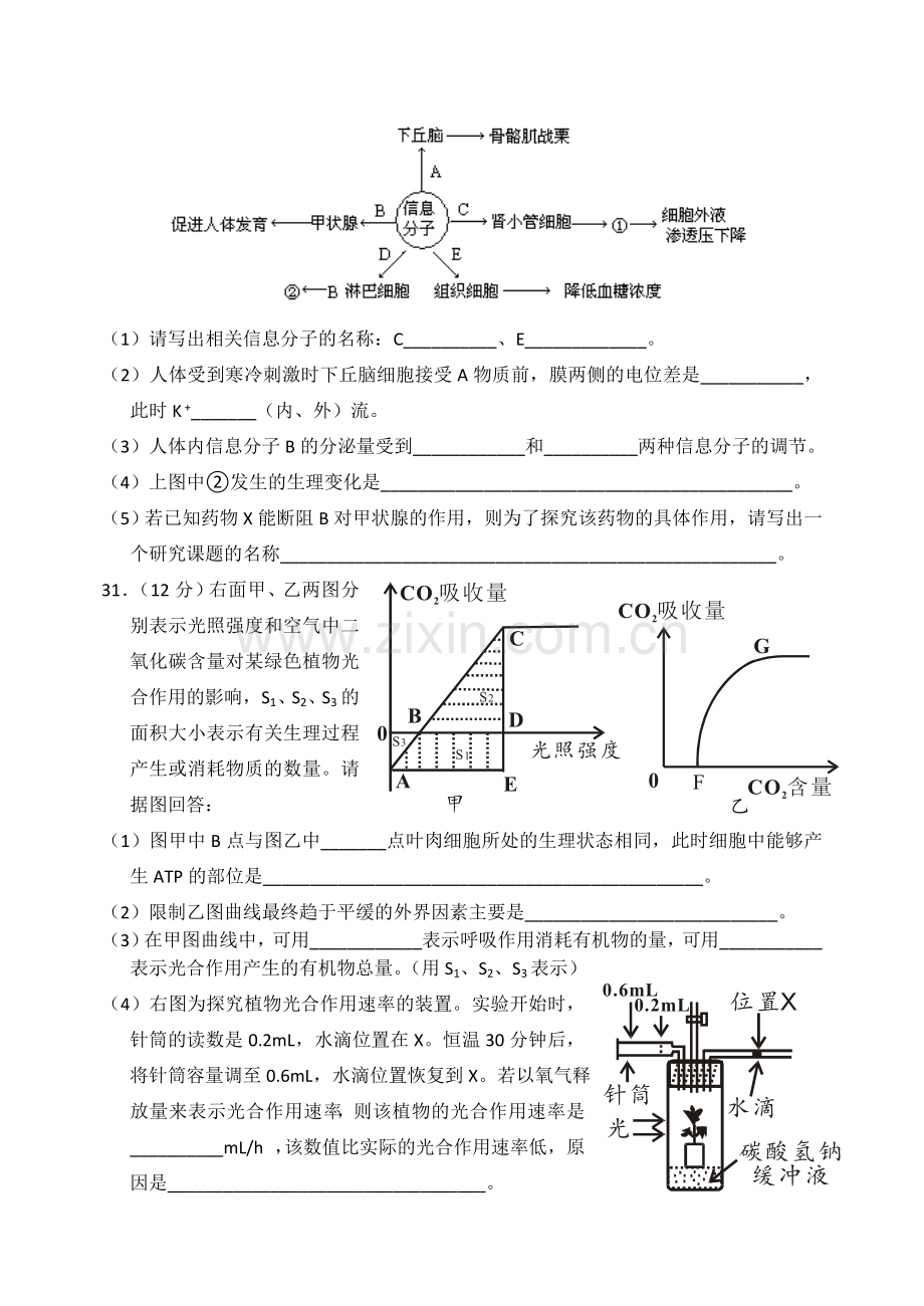 齐齐哈尔市2010届高三第三次模拟试卷(生物部分).doc_第3页