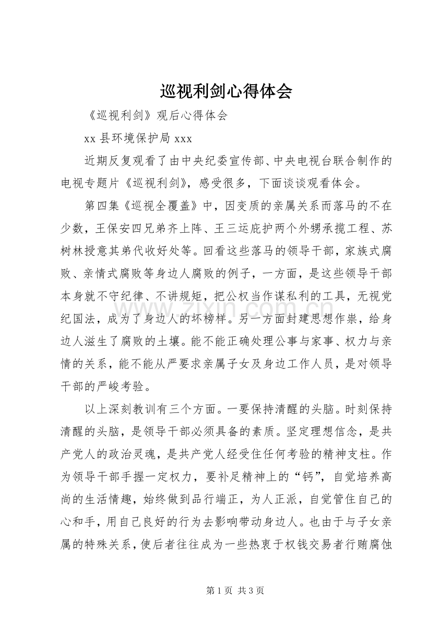 巡视利剑心得体会_2.docx_第1页