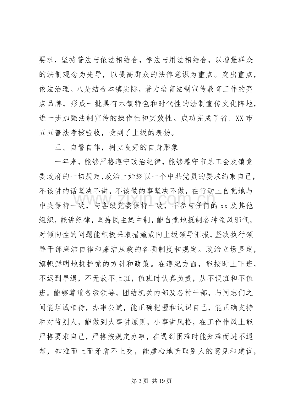 乡镇领导个人工作总结(多篇).docx_第3页