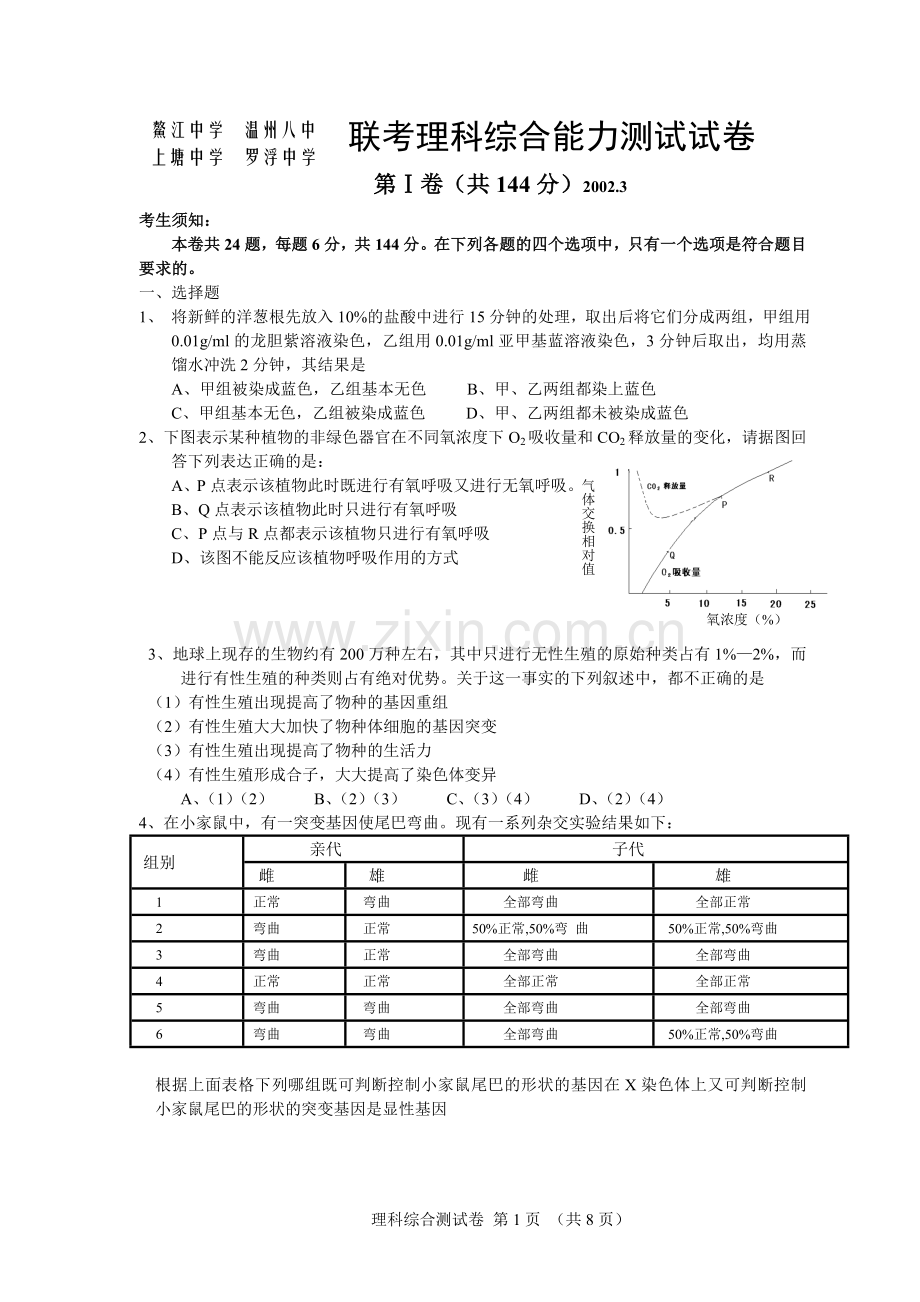 联考理科综合能力测试试卷.doc_第1页