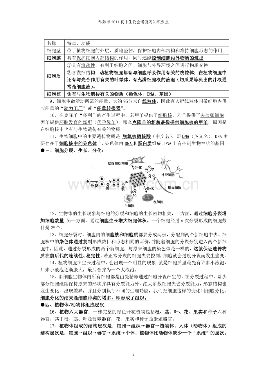 常熟市2011初中生物会考复习知识要点(1-7单元).doc_第2页