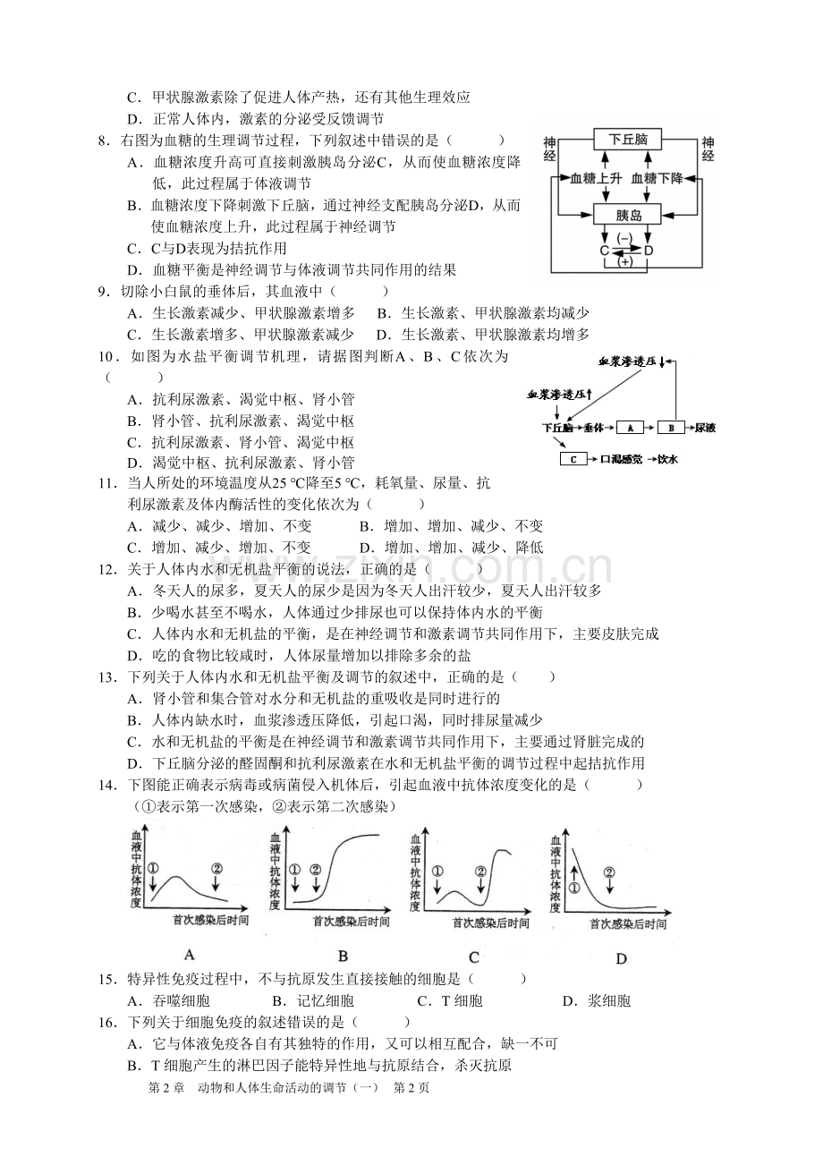 第二章 动物和人体生命活动的调节(1).doc_第2页