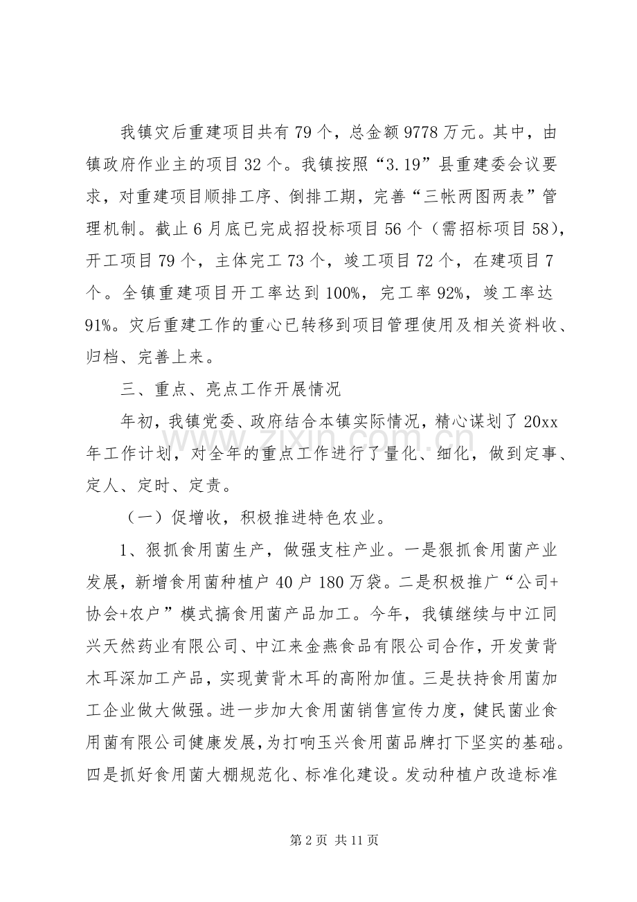 乡镇上半年工作总结及下半年工作打算_1.docx_第2页