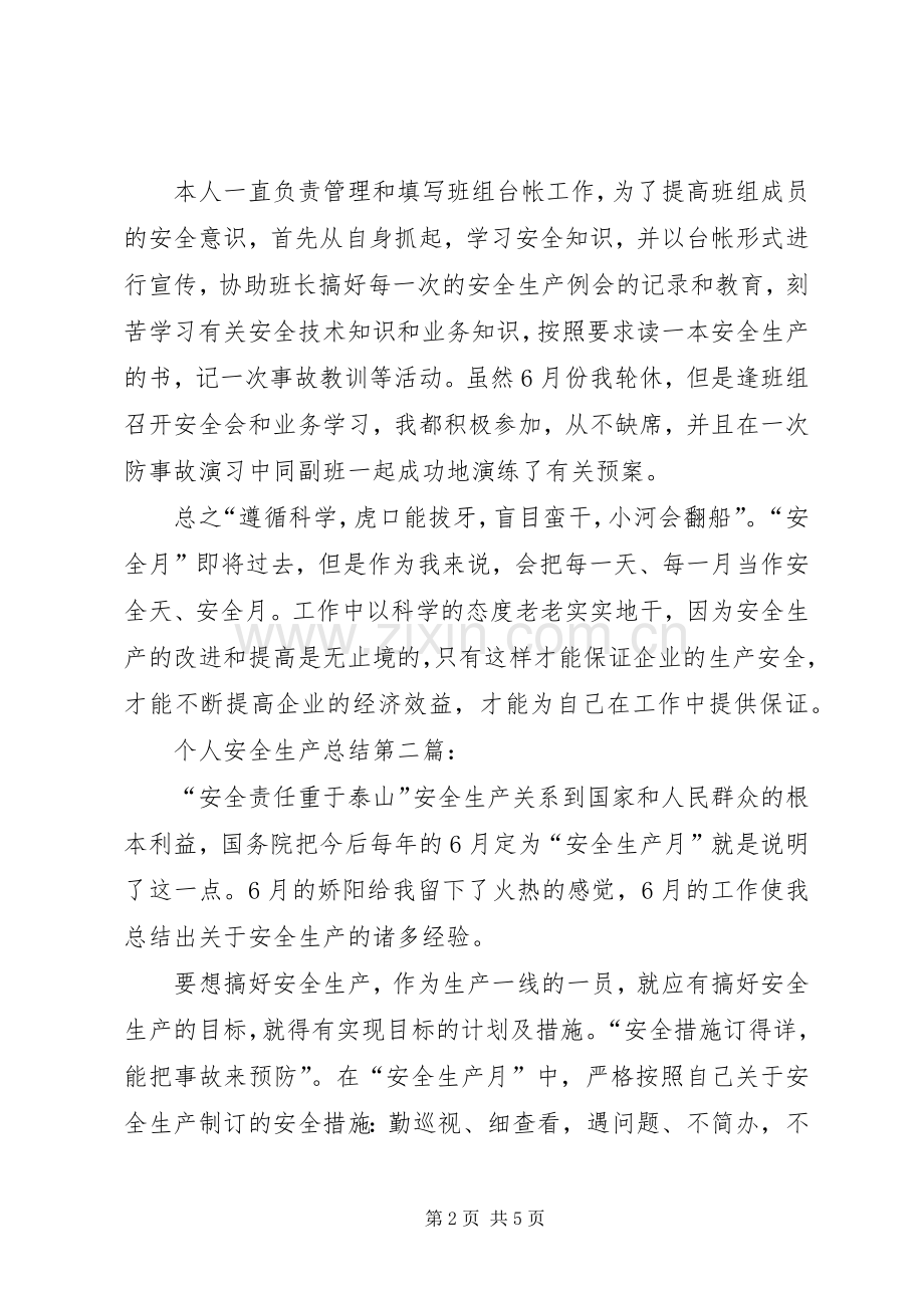 个人安全生产总结个人工作总结.docx_第2页