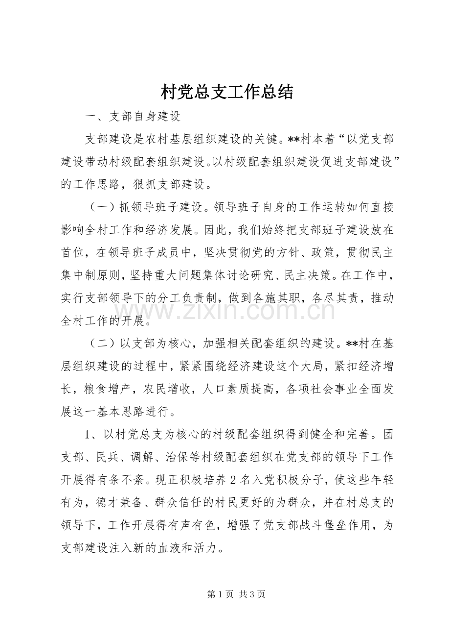 村党总支工作总结.docx_第1页