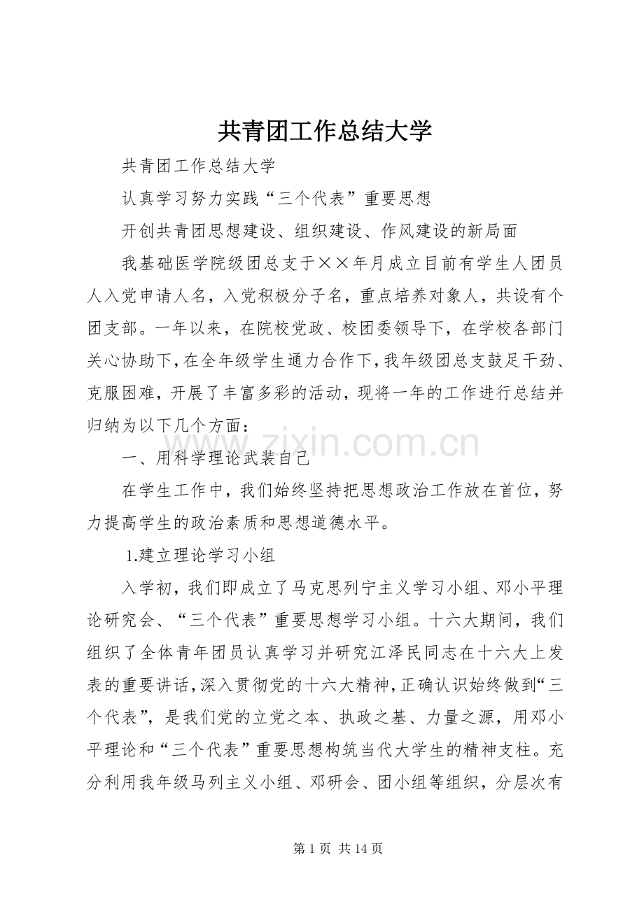 共青团工作总结大学_1.docx_第1页