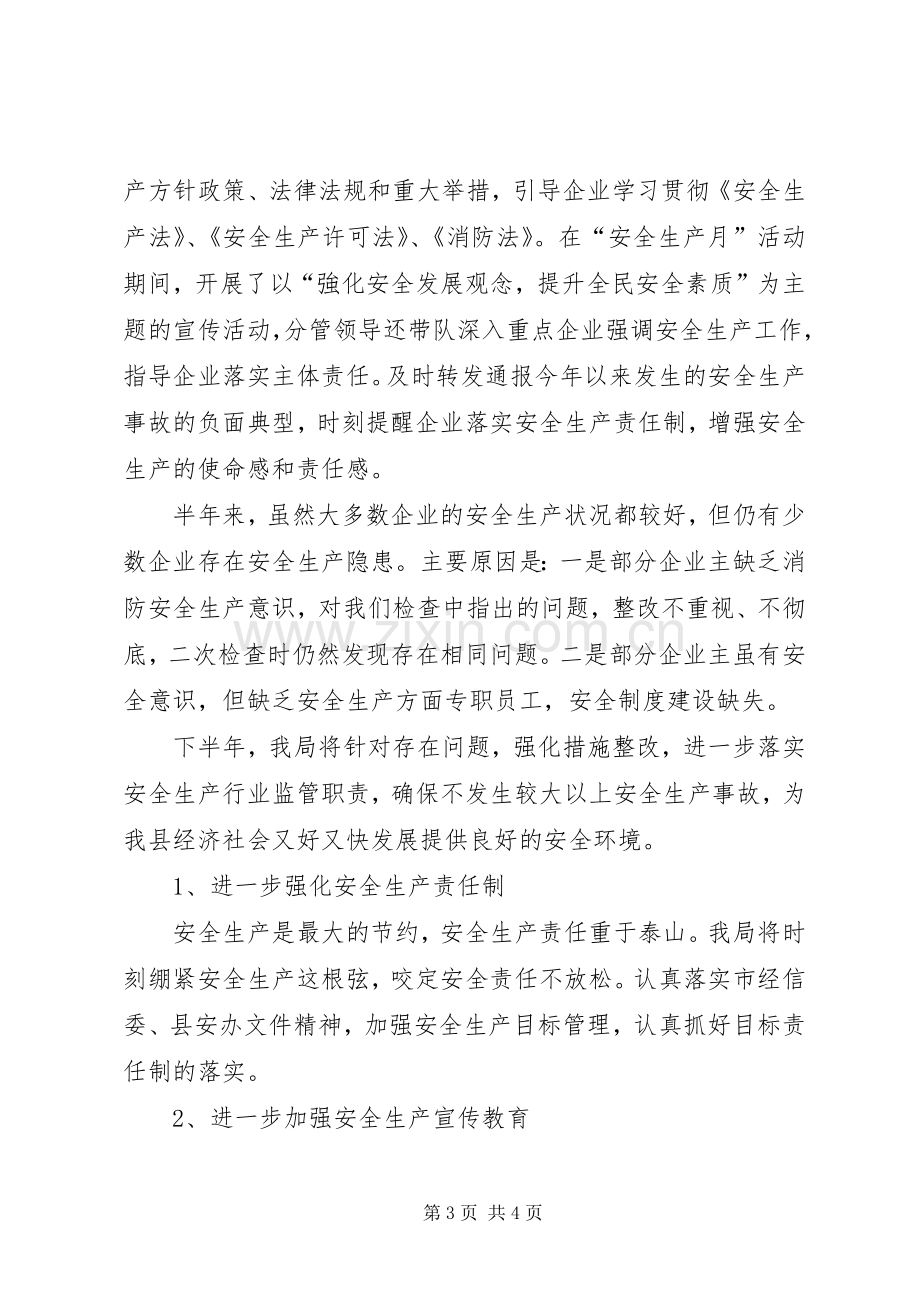 县经信局XX年上半年安全生产工作总结_1.docx_第3页