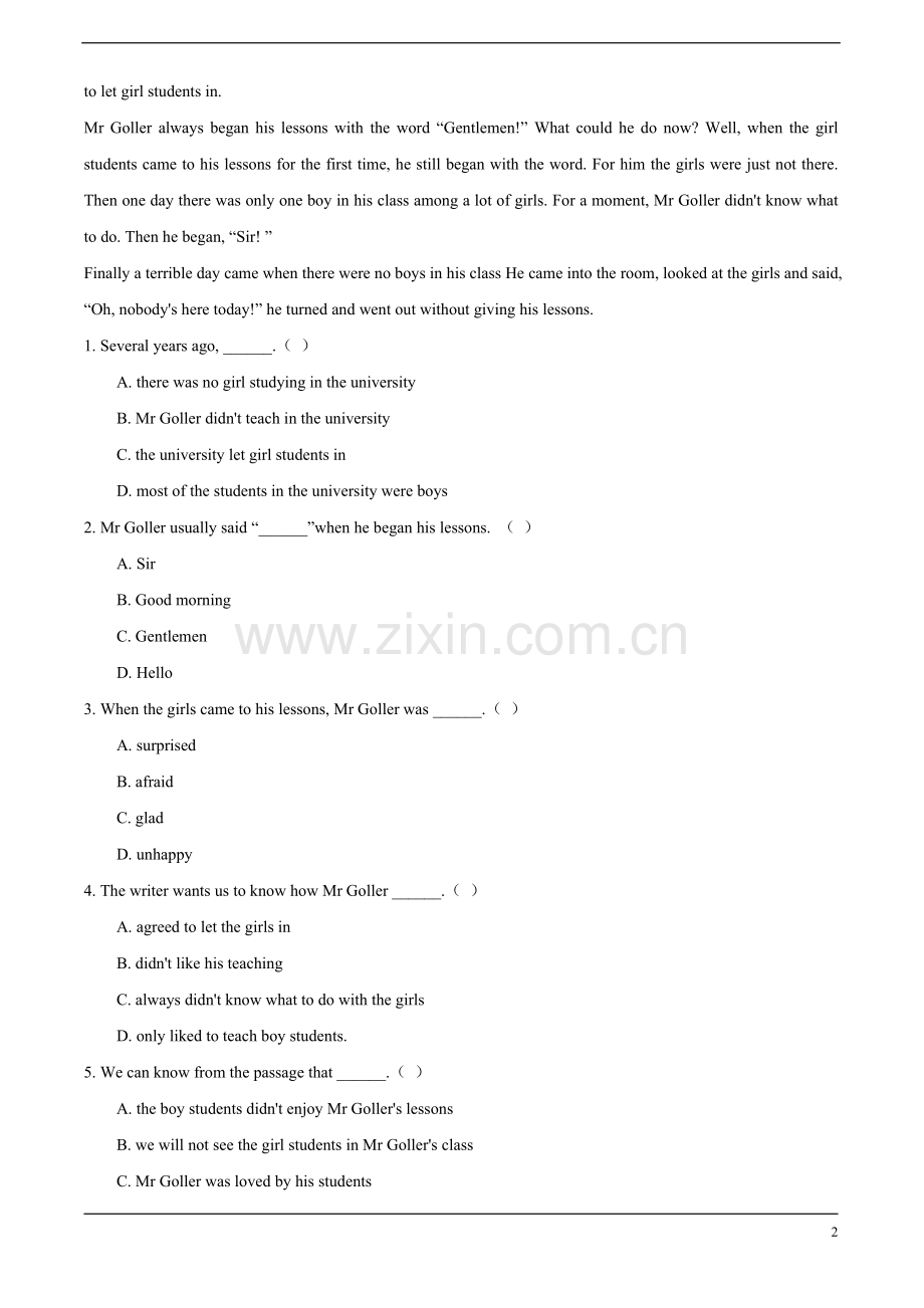 七年级英语下册-Module-4-Unit-4-A-visit-to-the-Space-Museum同步测试-牛津上海版.doc_第2页