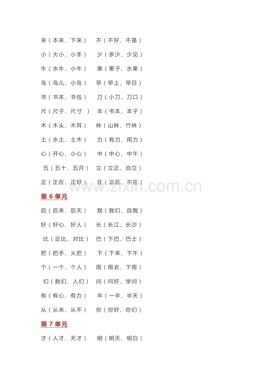 部编版小学一年级语文（上册）全部知识点汇总.docx_第2页