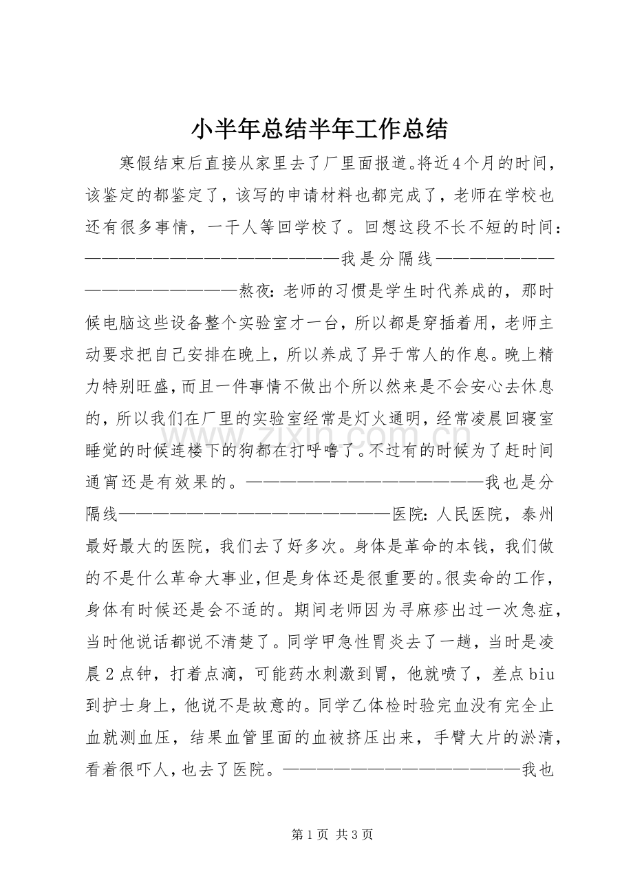 小半年总结半年工作总结_1.docx_第1页