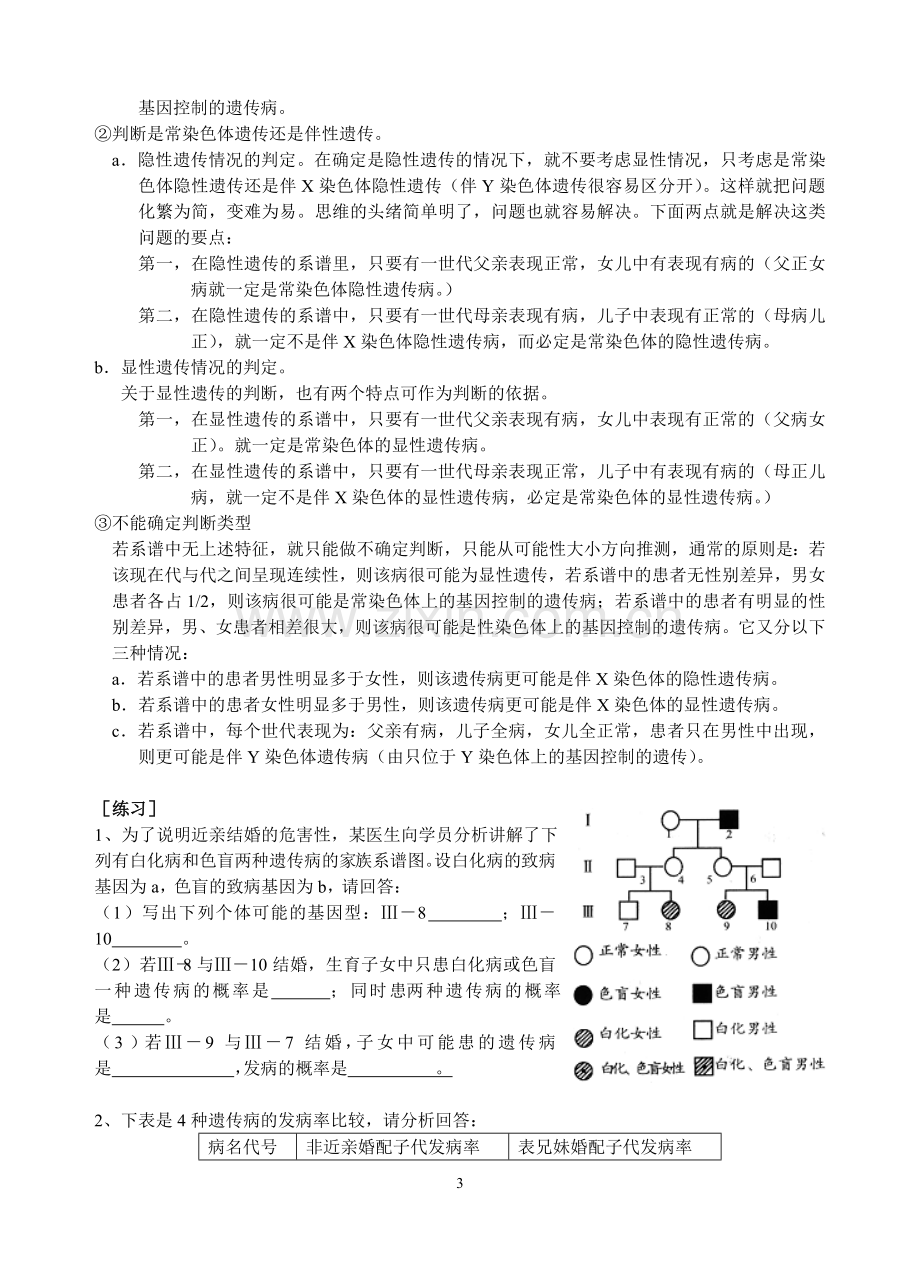 第一轮考点23——性别决定、伴性遗传、细胞质遗传和基因工程.doc_第3页