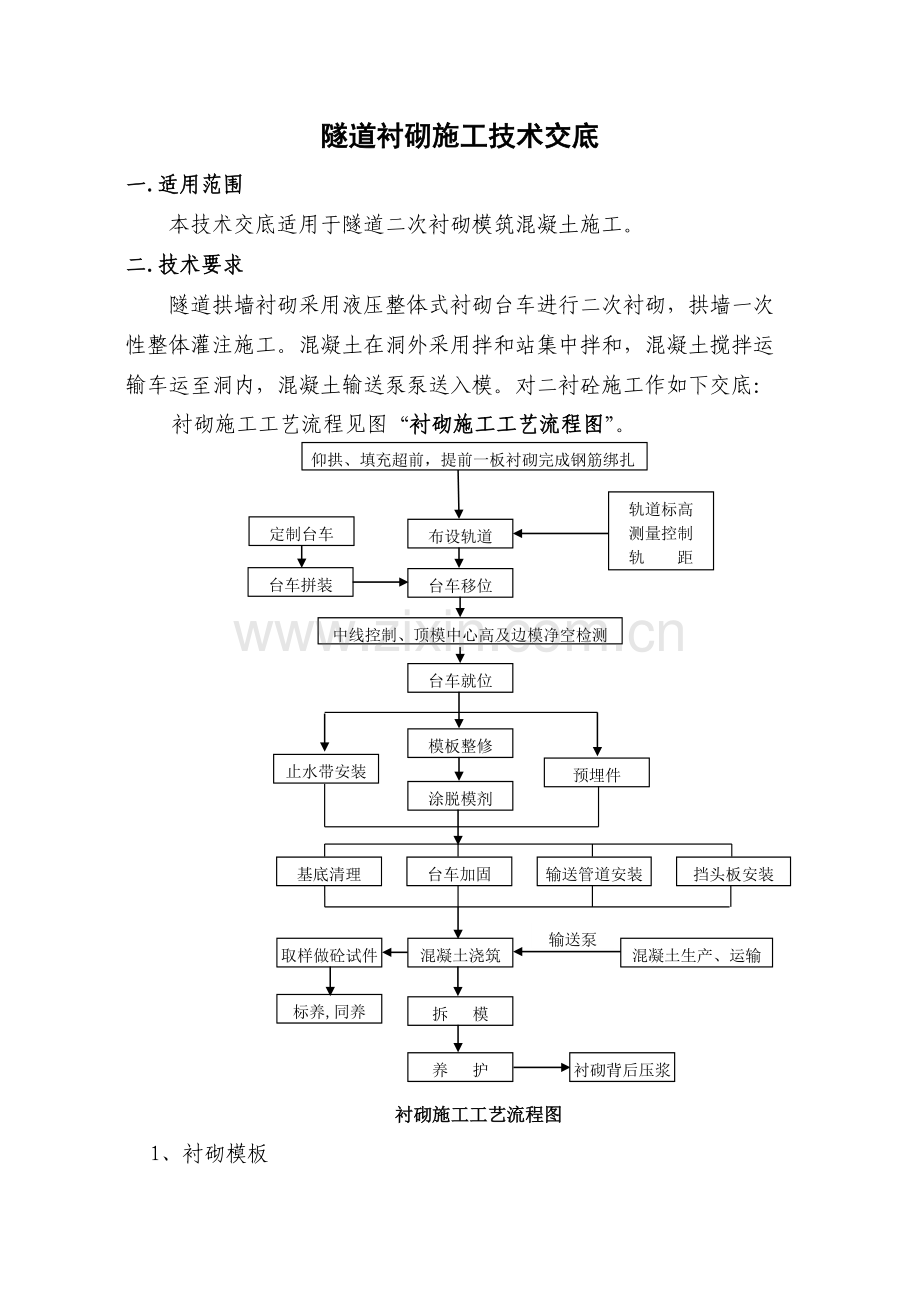 隧道二衬砼施工技术交底.doc_第1页