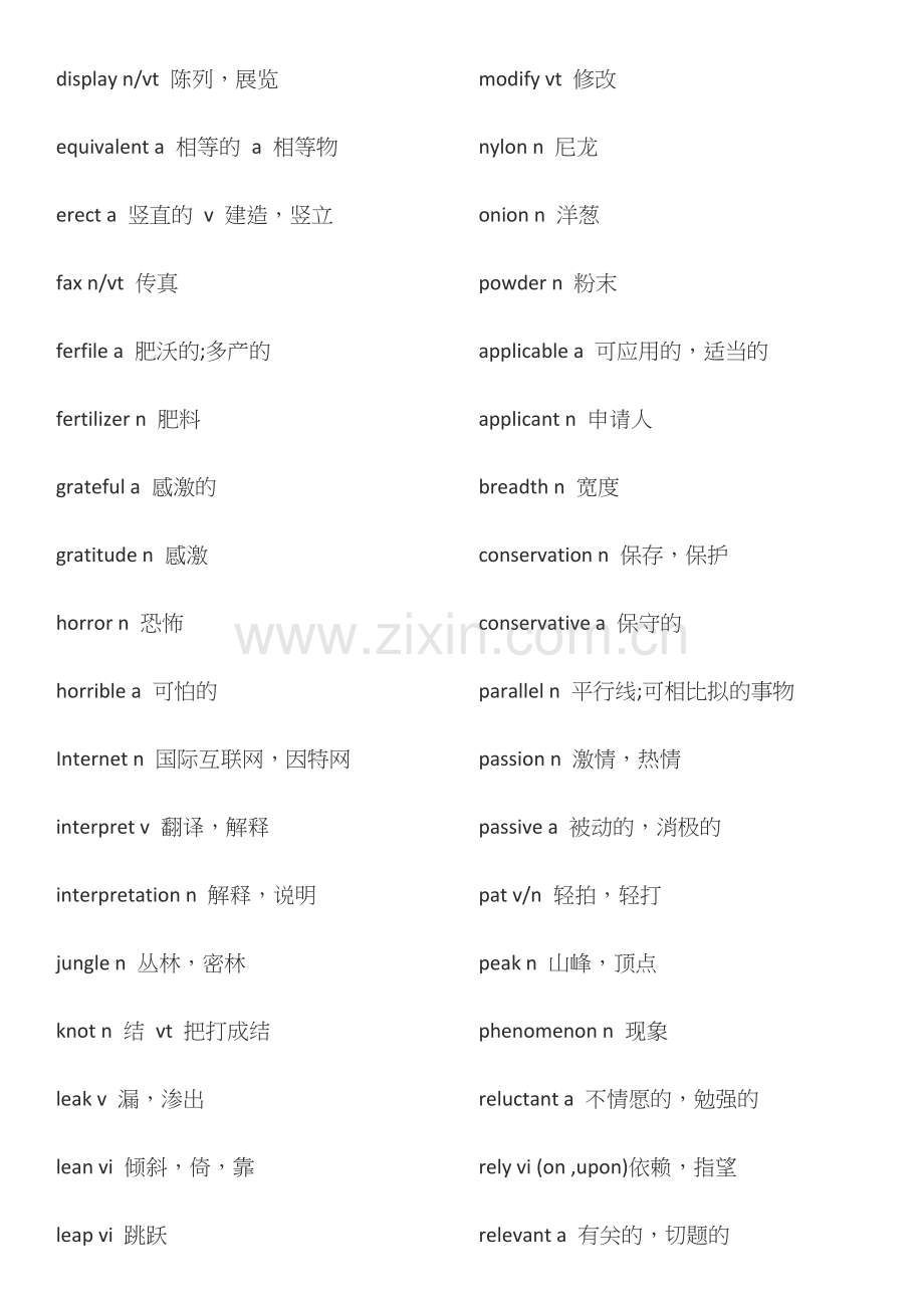 英语四级高频词汇1000个.doc_第1页