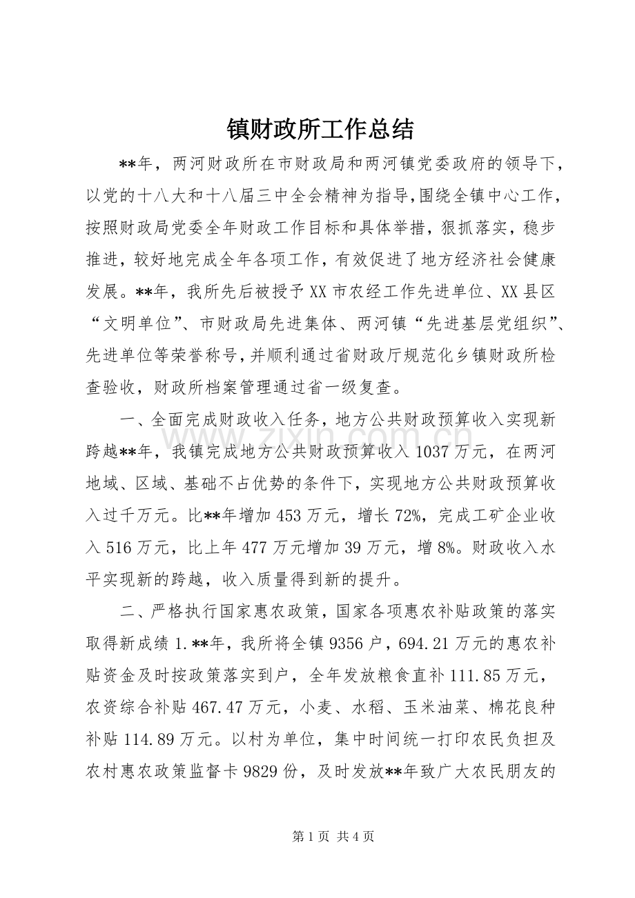 镇财政所工作总结.docx_第1页