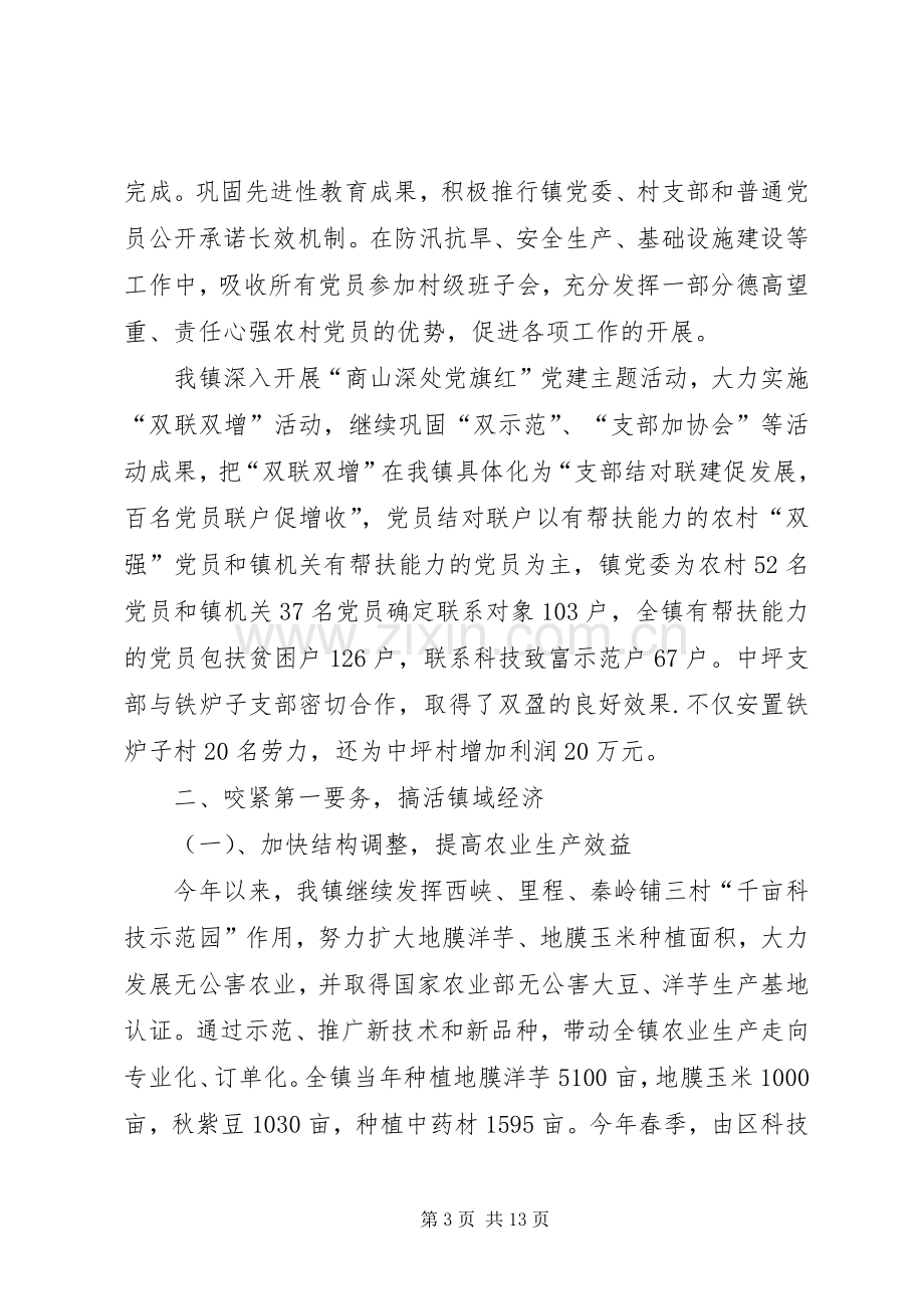 乡镇党委政府上半年工作总结 .docx_第3页