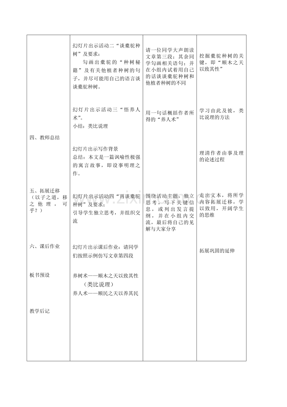 种树郭橐驼传教学设计表(1).doc_第2页