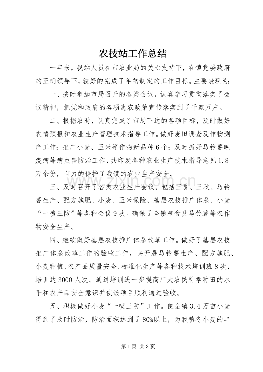 农技站工作总结.docx_第1页