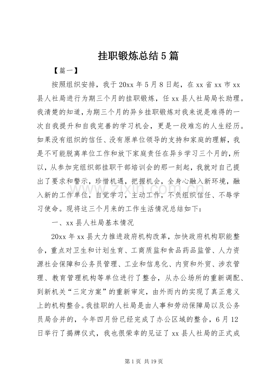 挂职锻炼总结5篇 .docx_第1页