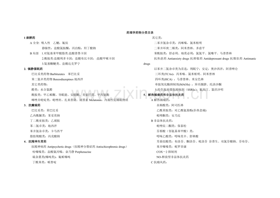 药理学药物分类.doc_第1页