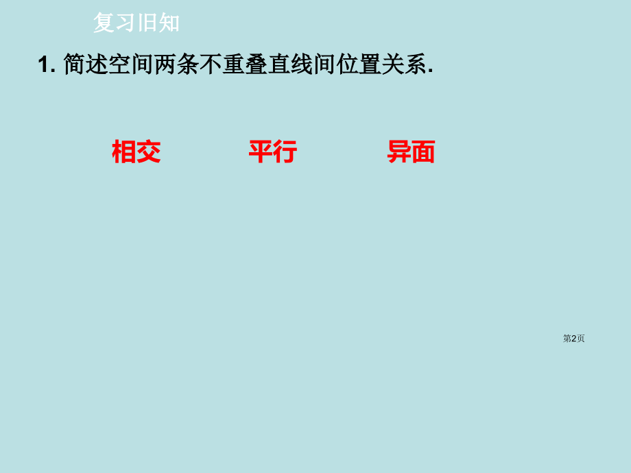 空间直线和平面的位置关系课件公开课获奖课件.pptx_第2页