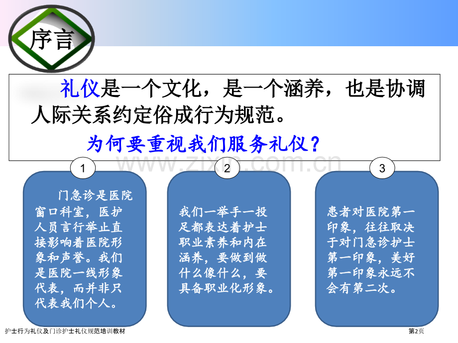 护士行为礼仪及门诊护士礼仪规范培训教材.pptx_第2页