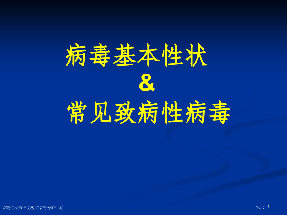 病毒总论和常见致病病毒专家讲座.pptx_第1页