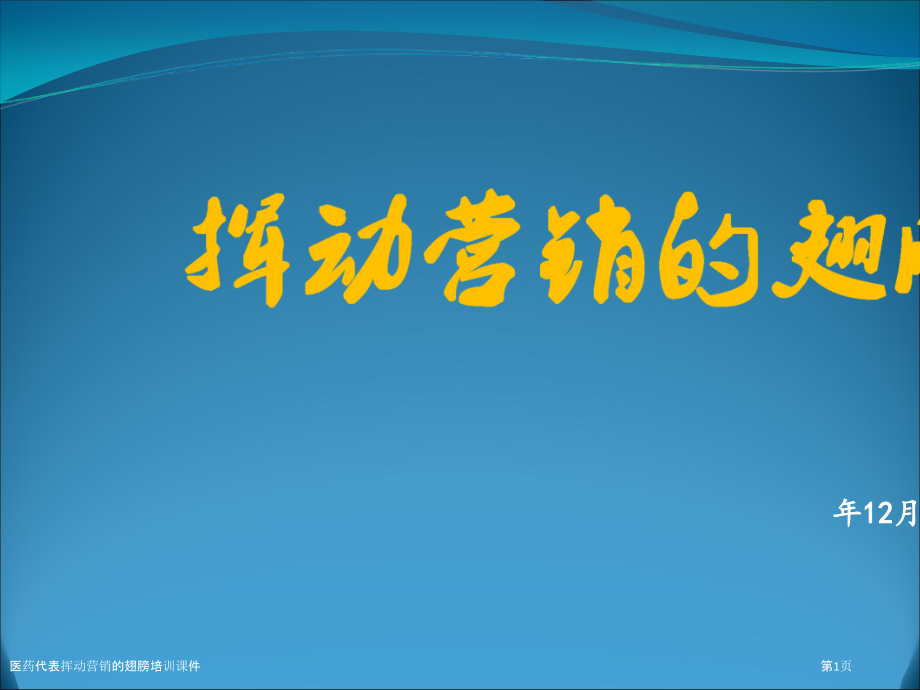 医药代表挥动营销的翅膀培训课件.pptx_第1页