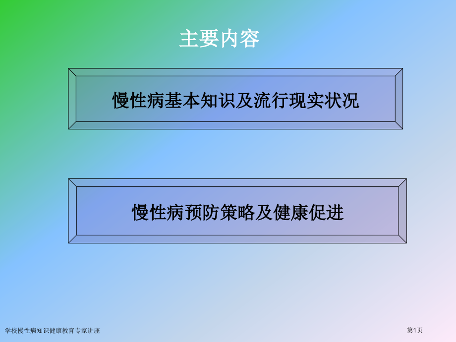 学校慢性病知识健康教育专家讲座.pptx_第1页