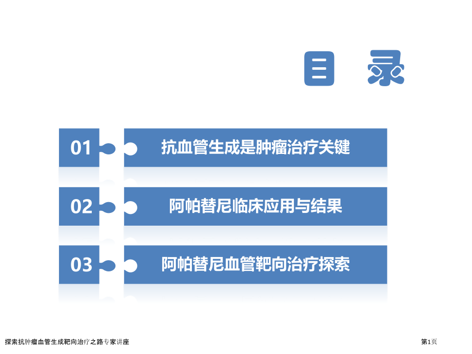 探索抗肿瘤血管生成靶向治疗之路专家讲座.pptx_第1页