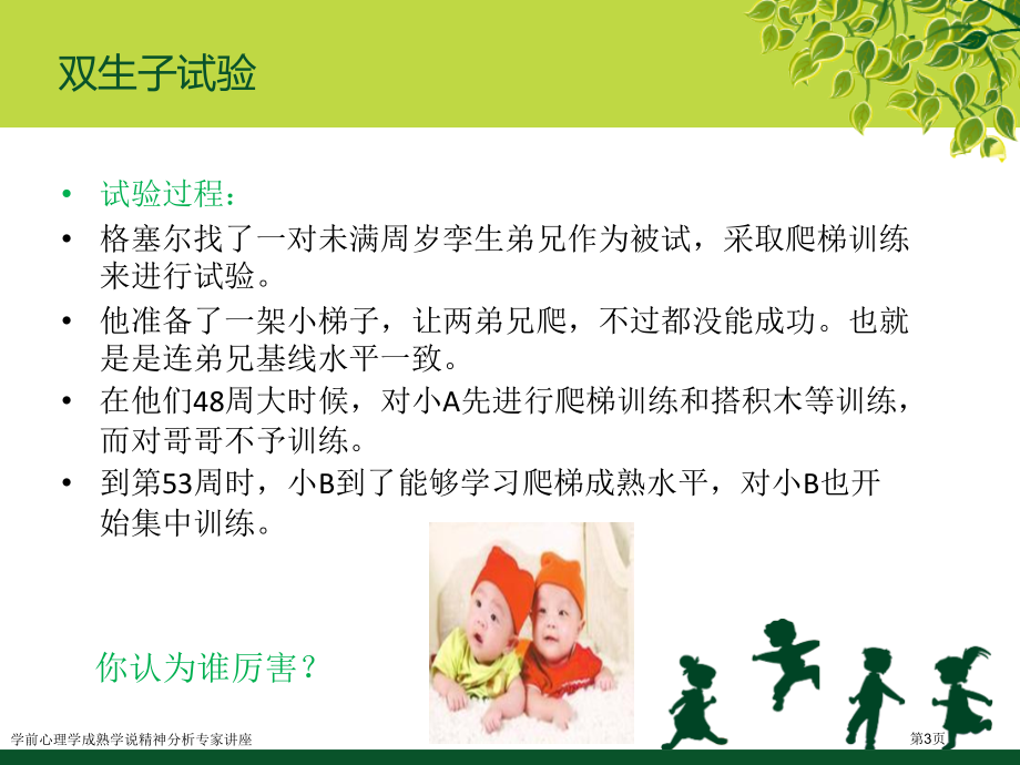 学前心理学成熟学说精神分析专家讲座.pptx_第3页