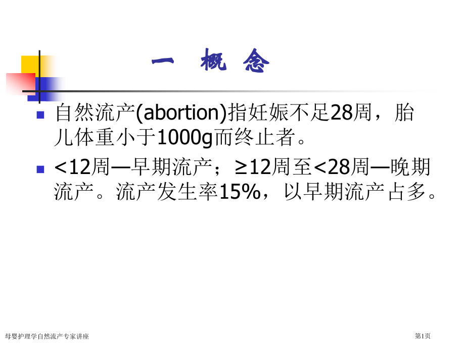 母婴护理学自然流产专家讲座.pptx_第1页