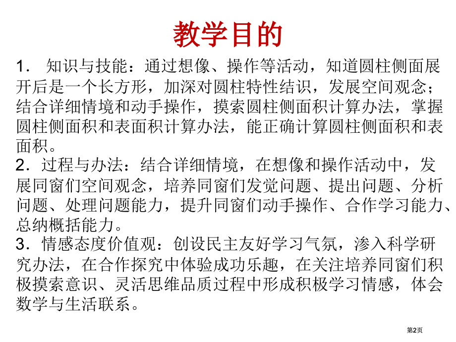 西师大版数学六年级下册圆柱的表面积课件之一市公开课金奖市赛课一等奖课件.pptx_第2页