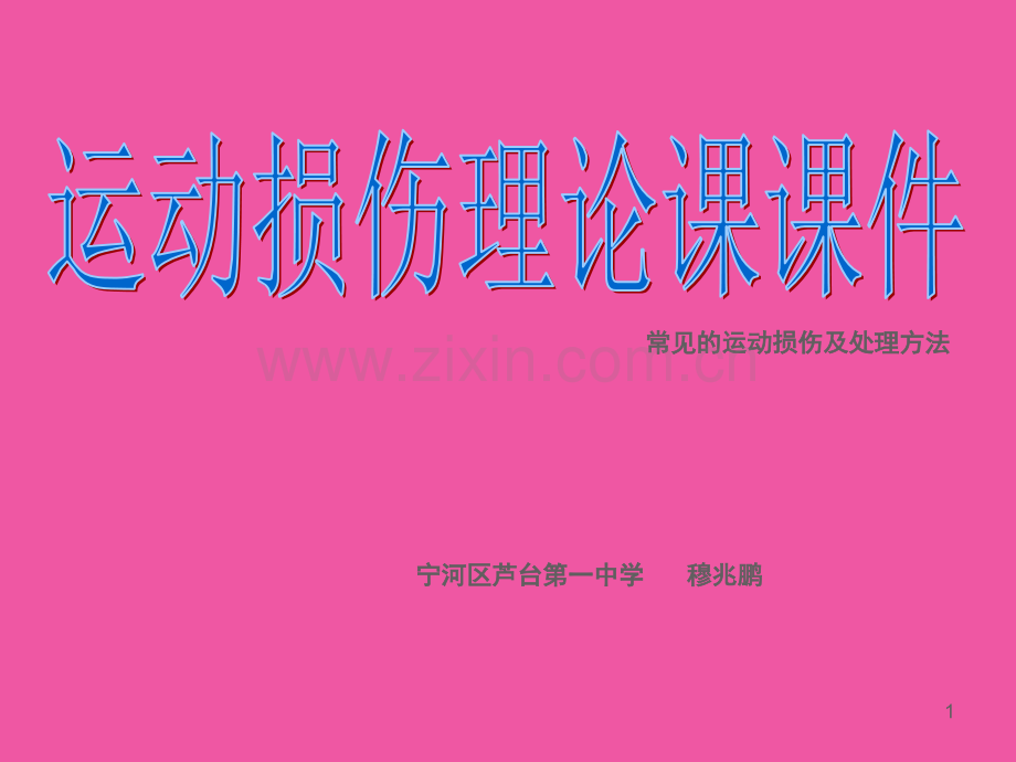 运动损伤理论课(课堂PPT).ppt_第1页