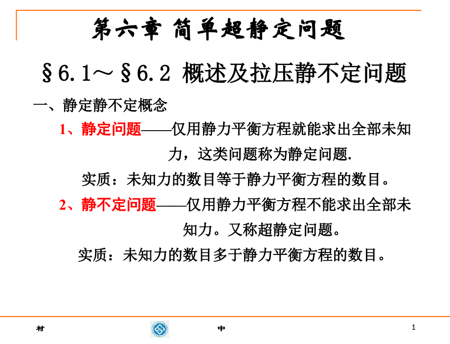 材料力学第六章静不定优秀PPT.ppt_第1页