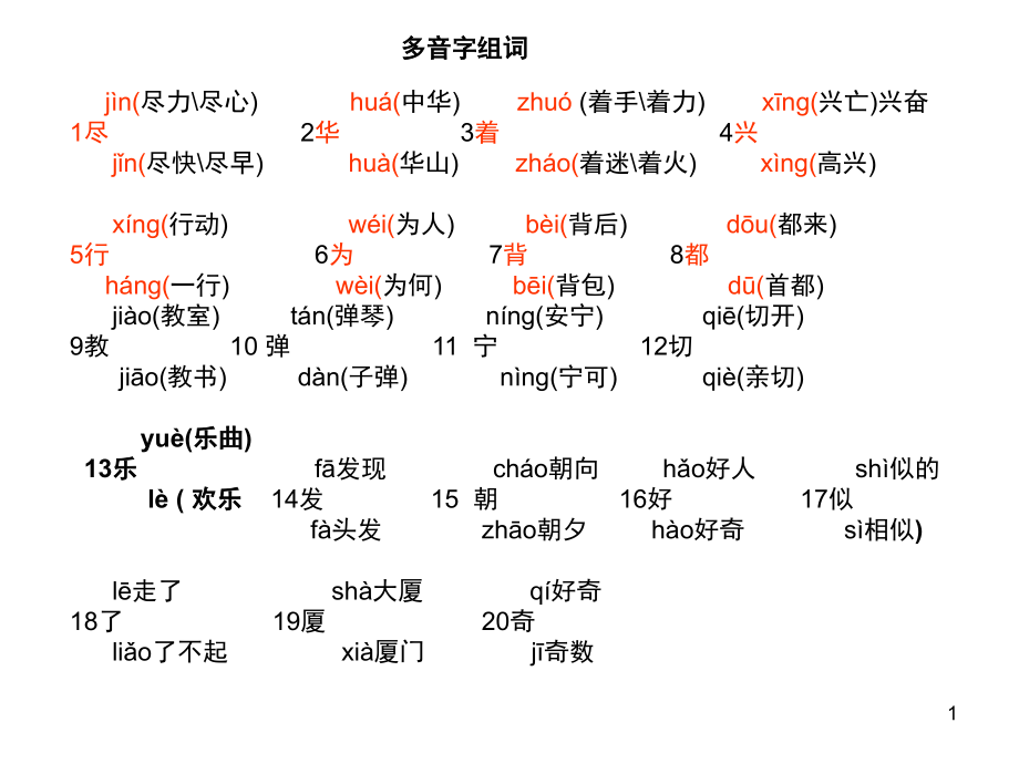 二年级上语文个别重点(课堂PPT).ppt_第1页