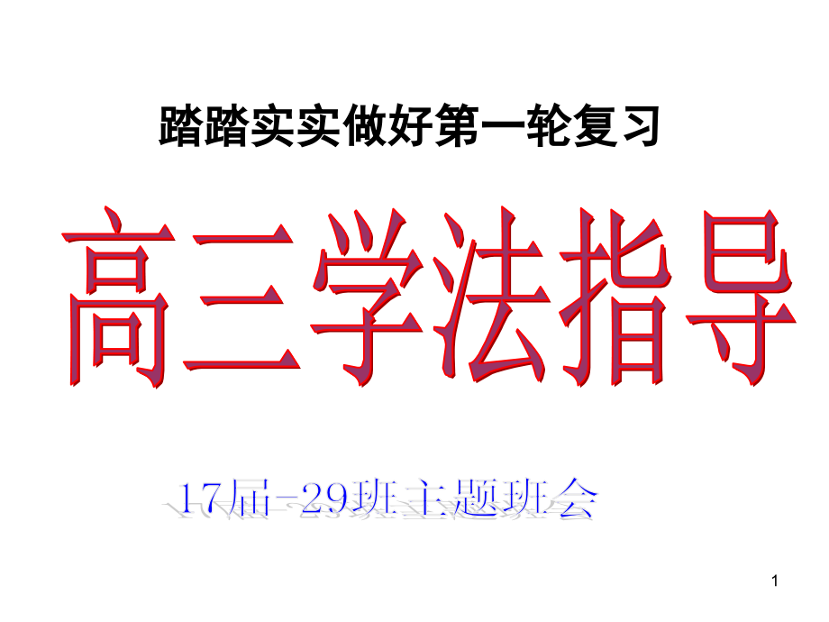 高三应该怎样学习(课堂PPT).ppt_第1页