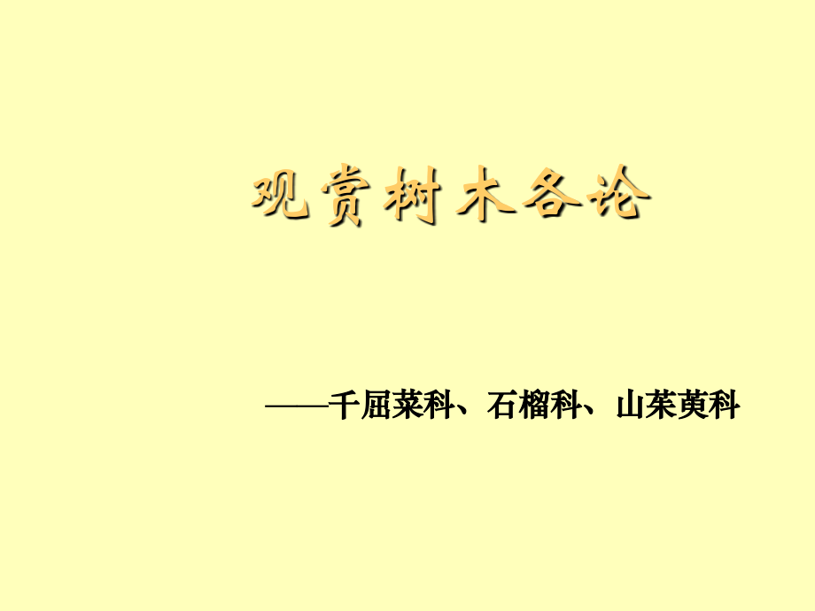 观赏树木各论(千屈菜科、石榴科、山茱萸科)教学教程.ppt_第1页