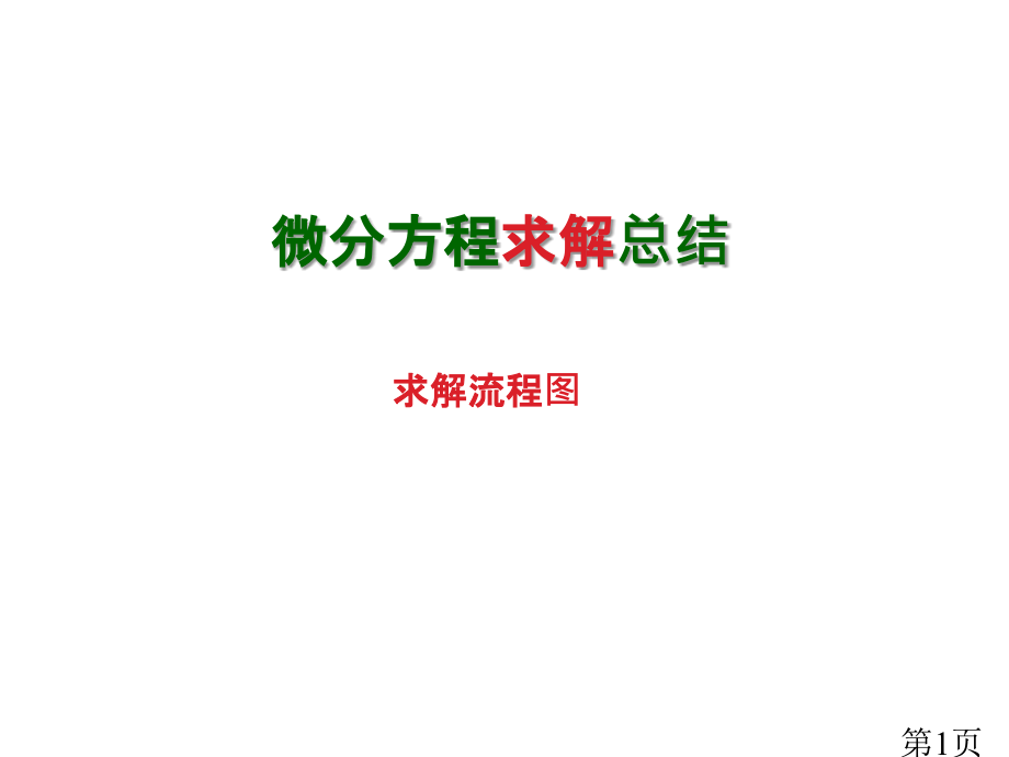 高等数学微分方程总结专题名师优质课获奖市赛课一等奖课件.ppt_第1页