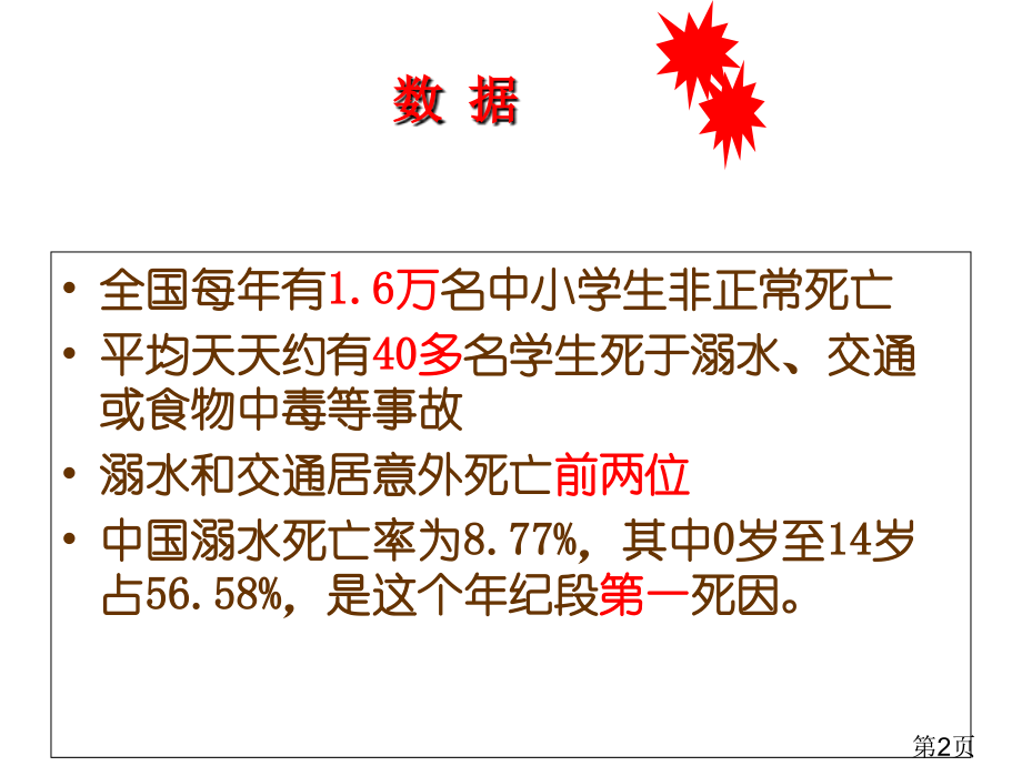 高一1班防溺水主题班会省名师优质课赛课获奖课件市赛课一等奖课件.ppt_第2页