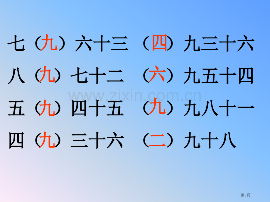 用九的乘法口诀求商人教新课标二年级数学下册第四册市名师优质课比赛一等奖市公开课获奖课件.pptx_第3页