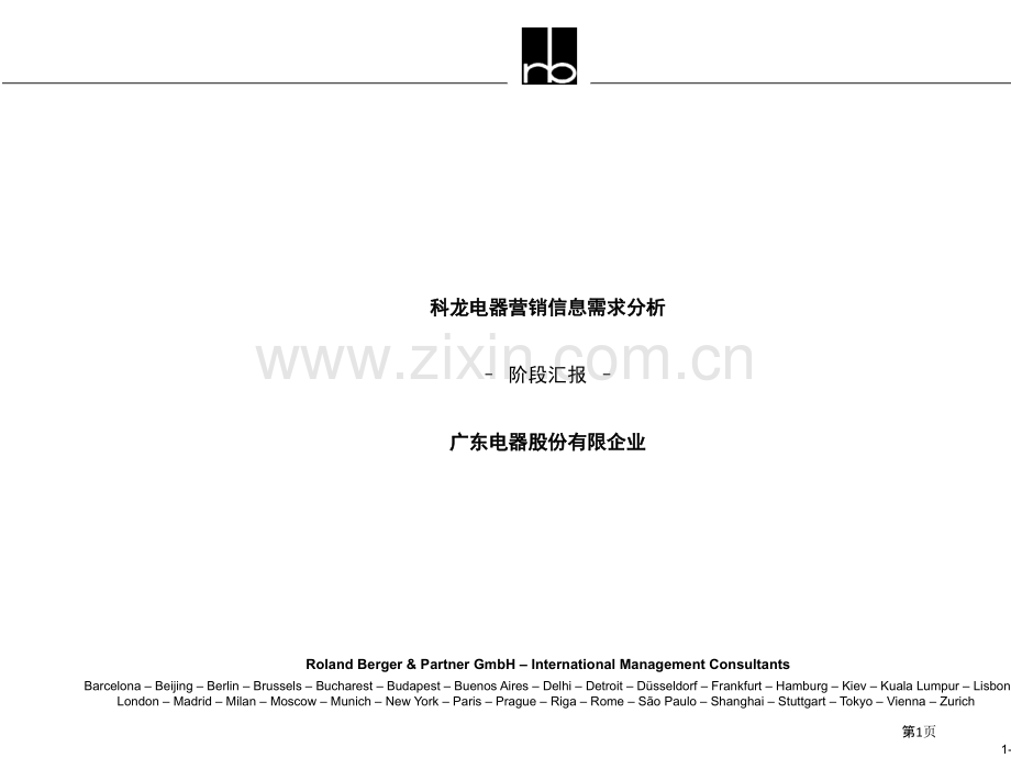 罗兰贝格广东科龙电器营销信息需求分析报告.pptx_第1页